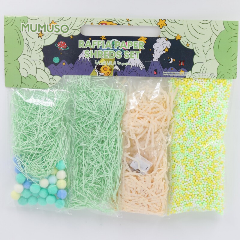 JUEGO DE TROZOS DE PAPEL DE RAFIA (VERDE) JUEGO DE TROZOS DE PAPEL DE RAFIA (VERDE)