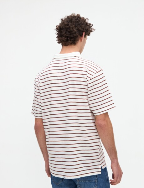 Remera polo Marin Off white Camel