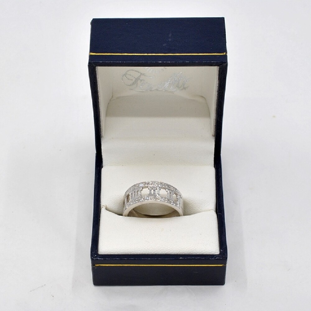 Anillo Oro 18K Blanco Y Brillantes Anillo Oro 18K Blanco Y Brillantes
