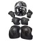 Set Casco, Rodillera y Coderas Negro