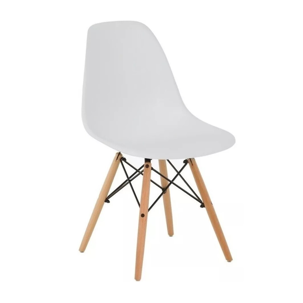 Silla Eames de colores y patas de madera - Liso 