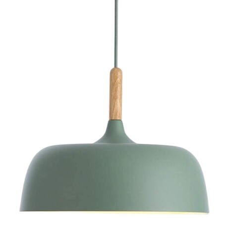 Campana de aluminio y terminación con madera Verde menta
