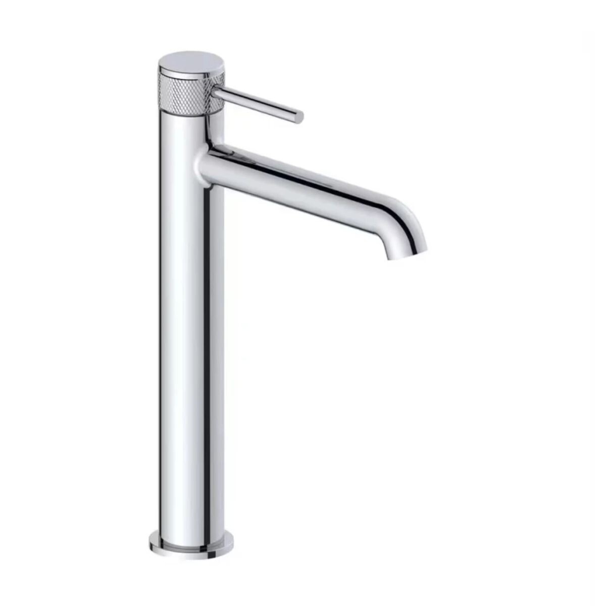 Grifería De Lavatorio Monocomando Alto De Mesada Volante Labrado Cromo 