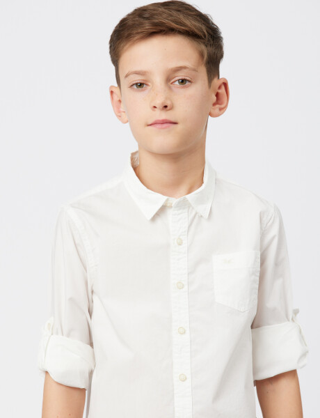 CAMISA LISA DE ALGODÓN Blanco