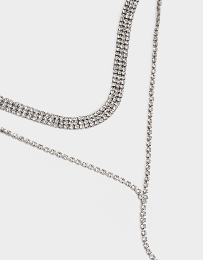 Collares Largos Con strass Collar Largo Con Strass - Plateado Hematite