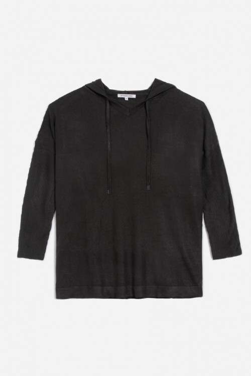 Sweater oversized con capucha GRIS OSCURO