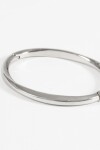 Pulsera rígida ajustable acero plateado