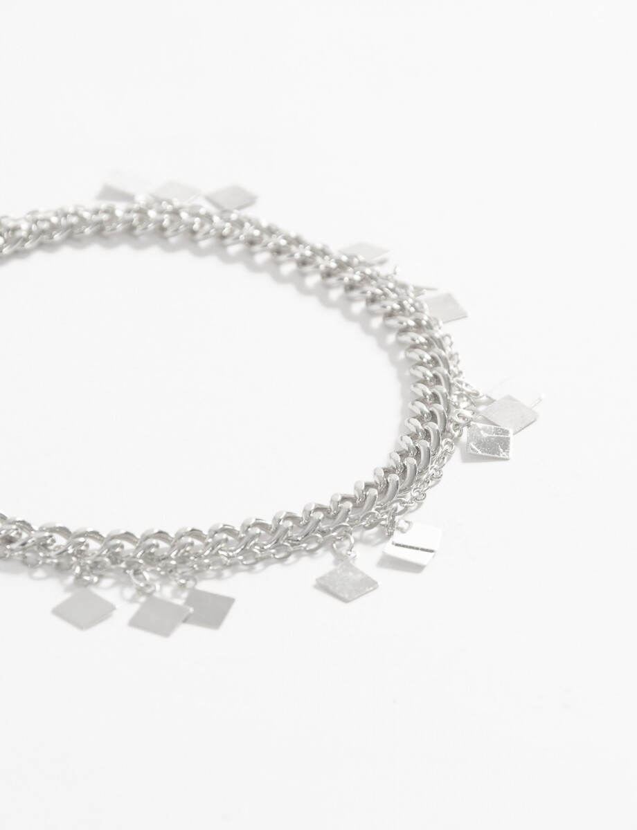 Tobillera cadena dijes - plateado 