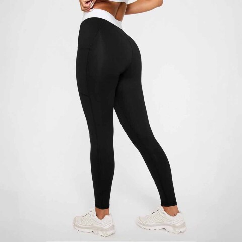 Leggings On-The-Go Power Hold High-Waisted Mujer Black/classic White