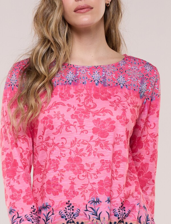 Remera Evasé Estampada FUCSIA/MULTI