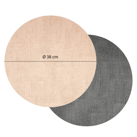 Mantel Individual Doble Cara Redondo Premium Tex en PVC Rosa/gris