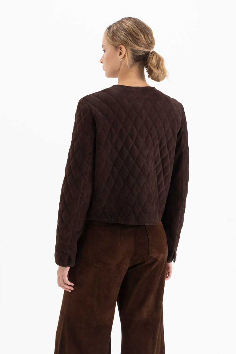 CHAQUETA LAUREN SUEDE Chocolate