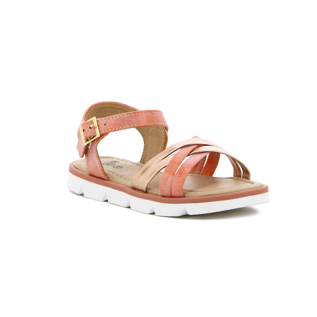 Sandalias Niña Angus Tiras Cruzadas Con Hebilla - Coral 