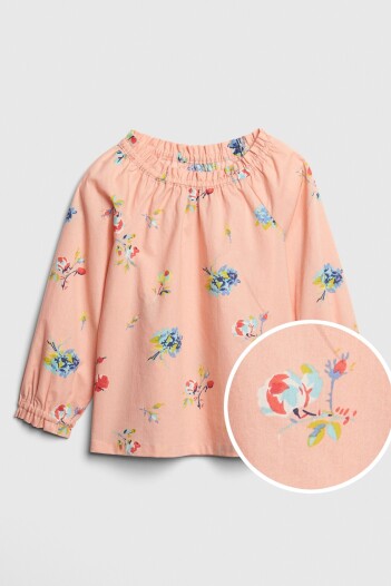 Blusa Floreada Toddler Niña New Coral