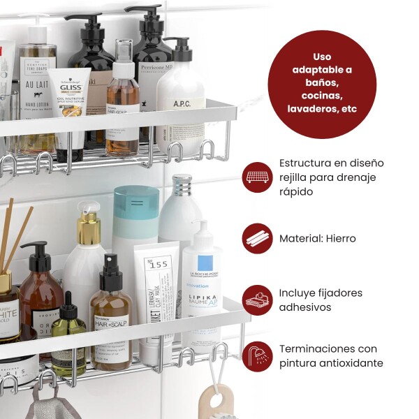 Estante Organizador Accesorio Baño Ducha Set X3 Jabonera Adhesivo Imback Color Plateado Estante Organizador Accesorio Baño Ducha Set X3 Jabonera Adhesivo Imback Color Plateado