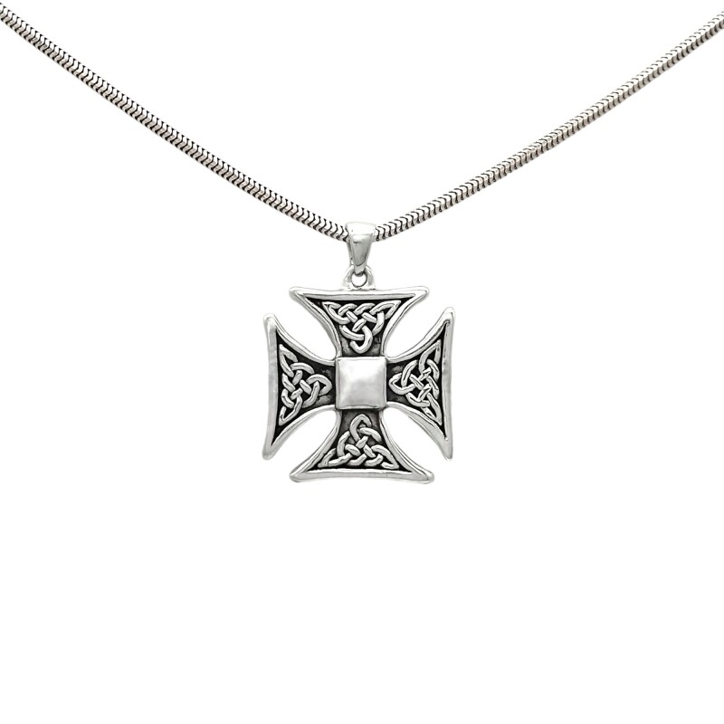 Dije Cruz Celta-Plata 925 inflada quemada-Sin piedra-CP3146 sinpiedra