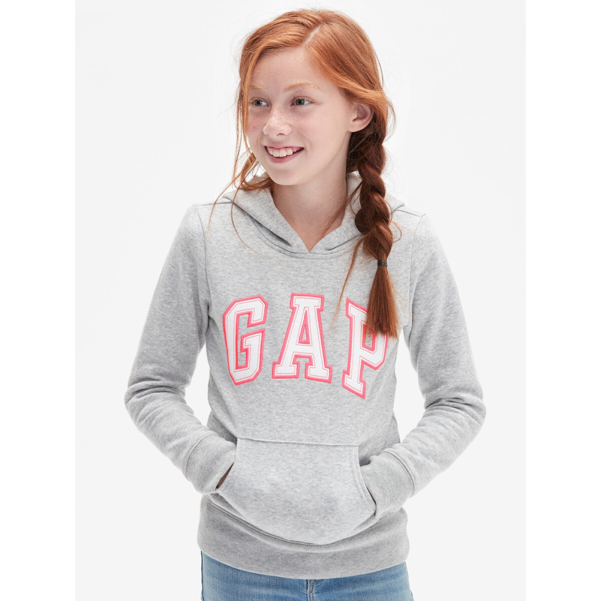 GAP LOGO HOOD - LIGHT HEATHER GREY B10 