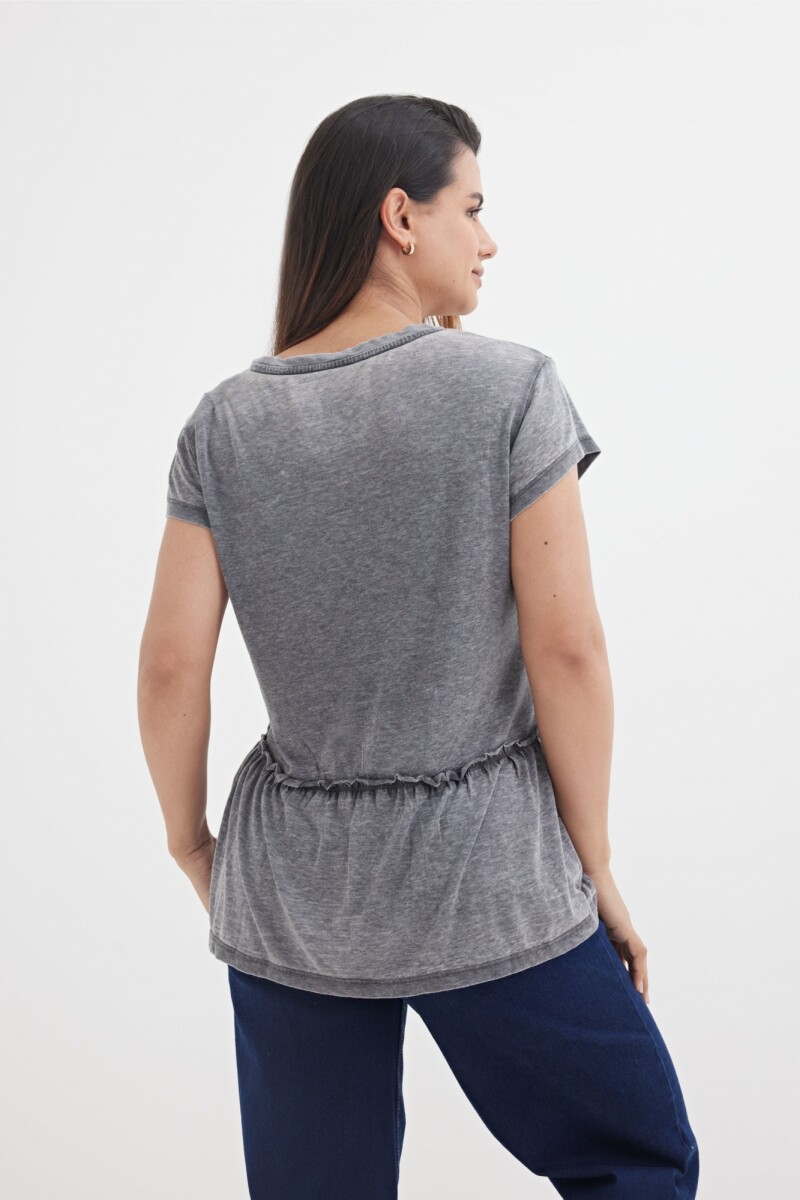 Remera peplum GRIS