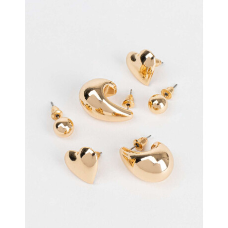 Set De Aros Gota Bubble Dorado