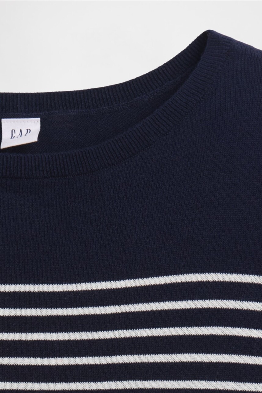 Buzo Cuello Bote A Rayas Mujer Navy Stripe