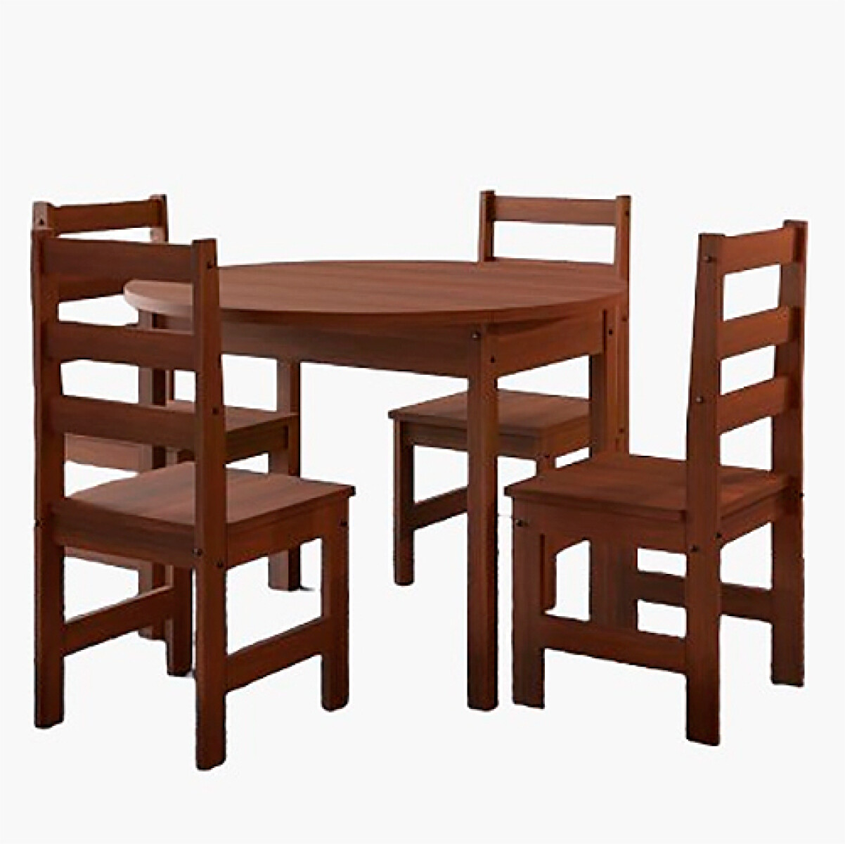 JGO DE COMEDOR RTD REDONDO con ALAS 4 SILLAS -NOGAL - N/A 