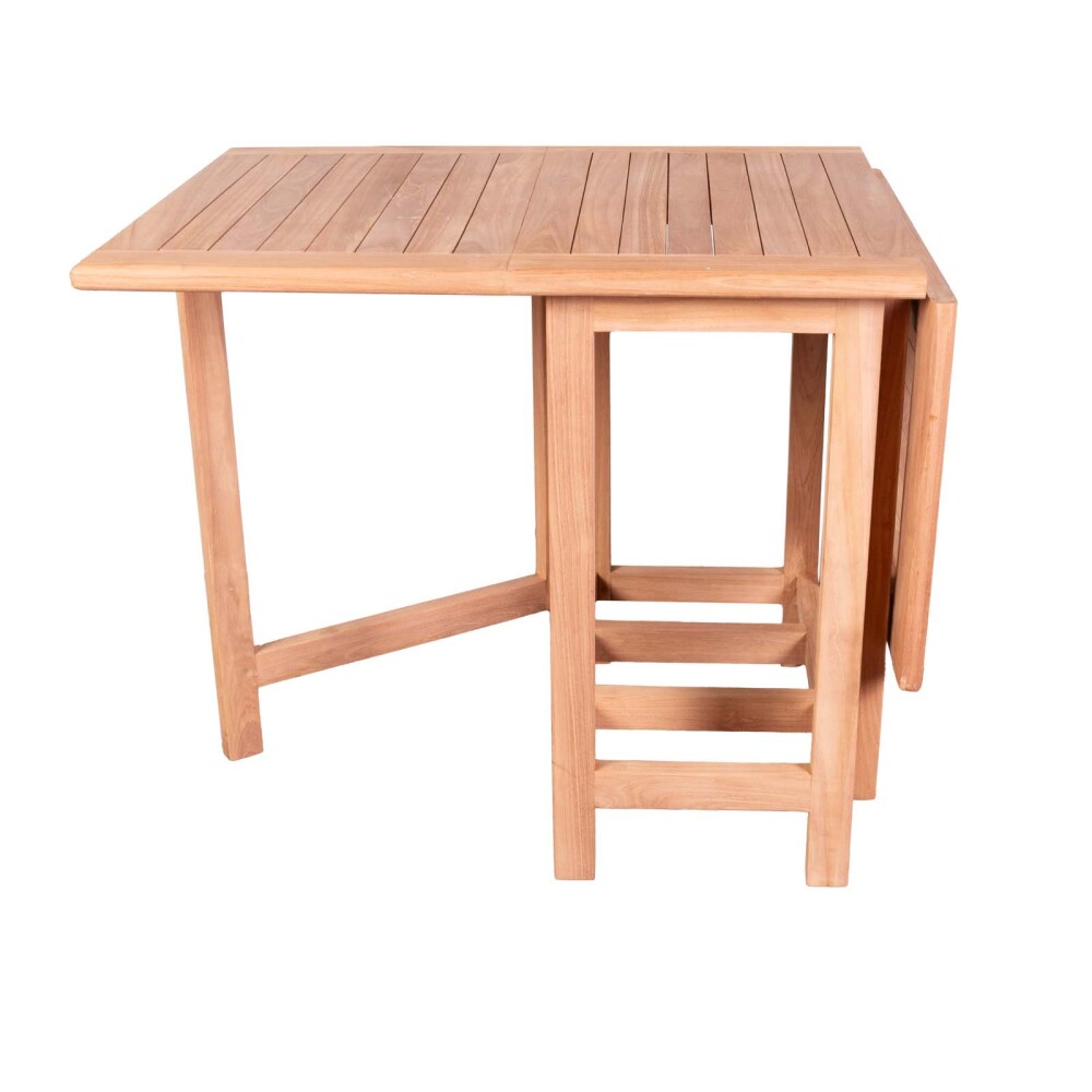 MESA COMEDOR PLEGABLE MADERA NATURAL-BEIGE VALENCIA