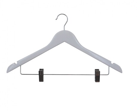 Percha Pantalón Triángulo Con Pinzas - Adultos Blanco Percha Pantalón Triángulo Con Pinzas - Adultos Blanco