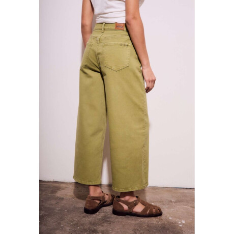 Jean Wide Lavado Oliva