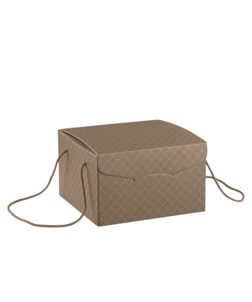 Caja secreto con cordon 24,5x24,5x15 cm. MATELASSE CUOIO