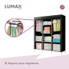 Ropero de 8 Estantes Desmontable de Caño y Tela TNT 175x45x130 Negro