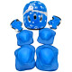 Set Casco, Rodillera y Coderas Azul
