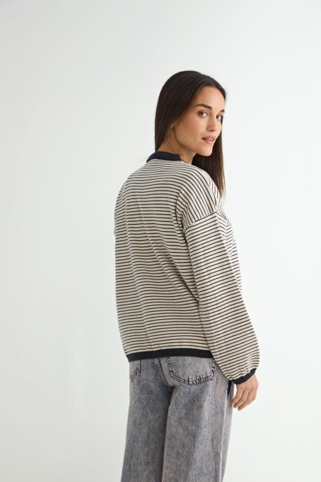 BUZO RAYADO ORTIGA AZUL