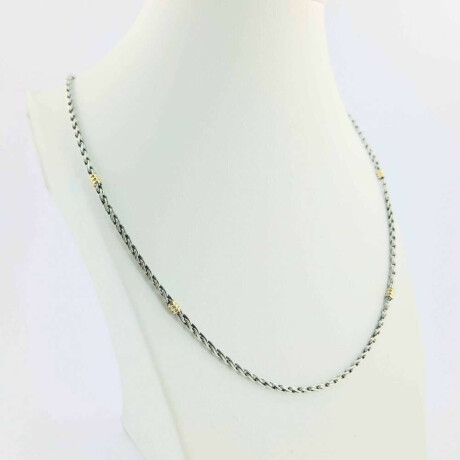 Gargantilla de plata 925 con detalles de double en oro 18Ktes 50 Cm