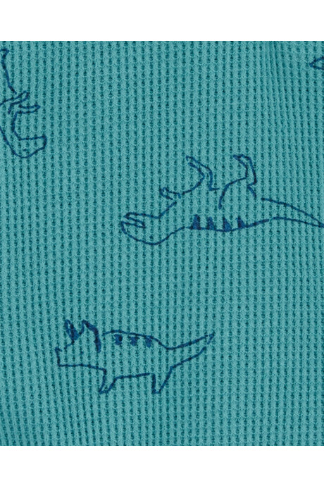 Set dos piezas de algodón, pantalón y body térmico con capucha, diseño dinos Sin color