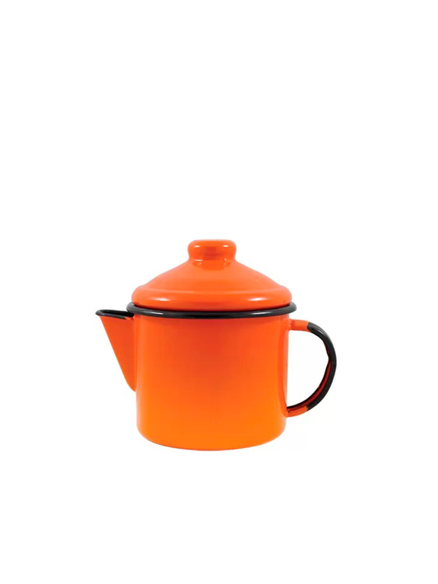 Jarrita Lechera con Tapa Enlozada - Naranja 