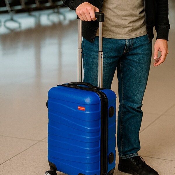 Valija Rigida Carry On Con Mango Telescopico Azul Valija Rigida Carry On Con Mango Telescopico Azul