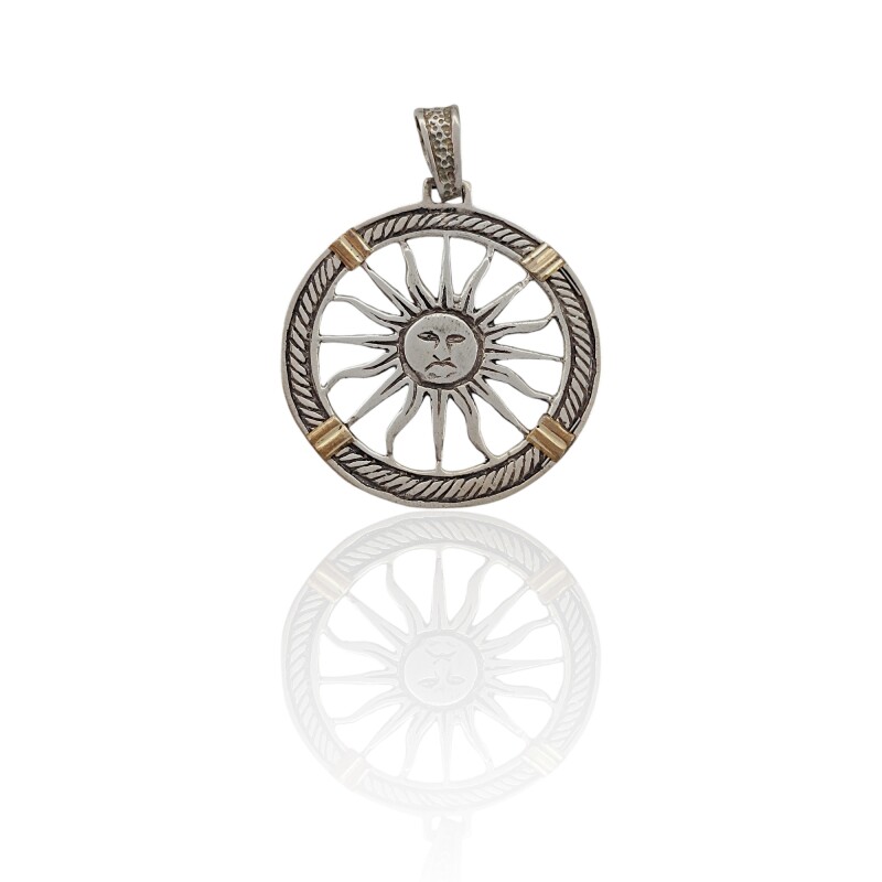 Dije Colgante Sol-Plata 925 y Oro- Sin piedra- CP5071 sinpiedra