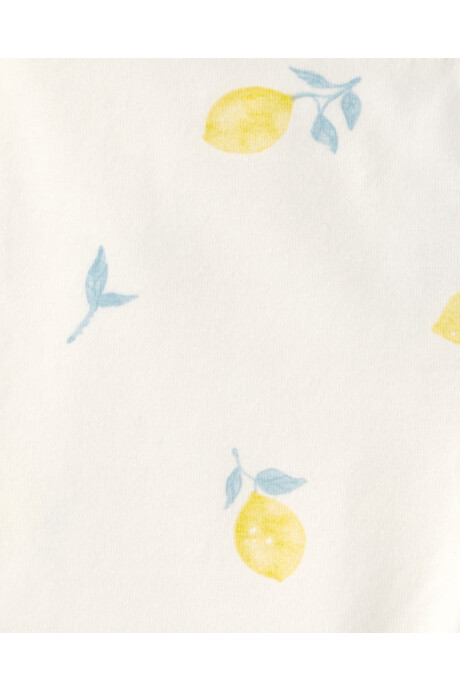 Short ciclista de algodón, crema, diseño limones Sin color