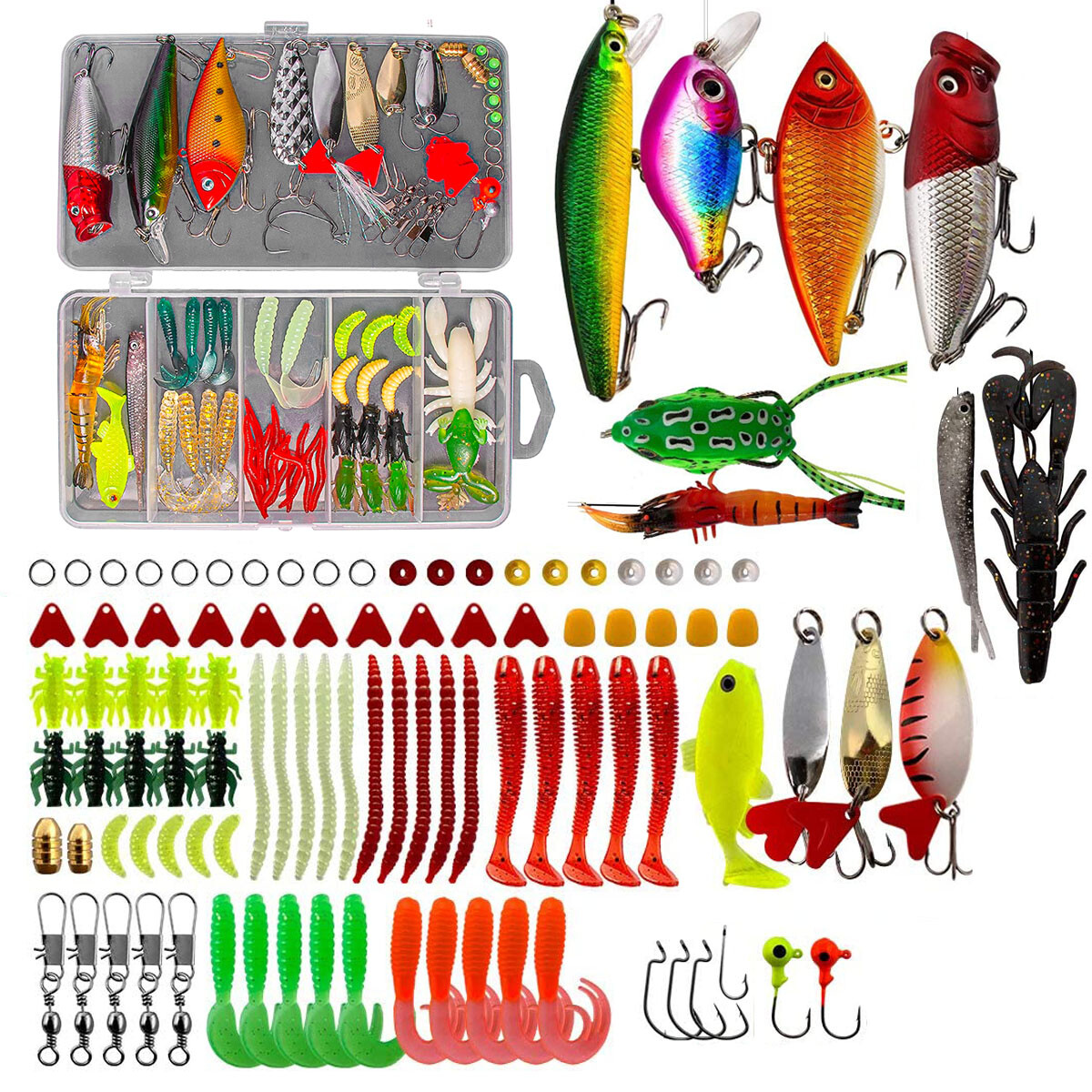 Dingbear 19 tipos de accesorios de pesca Set de pesca incluyendo