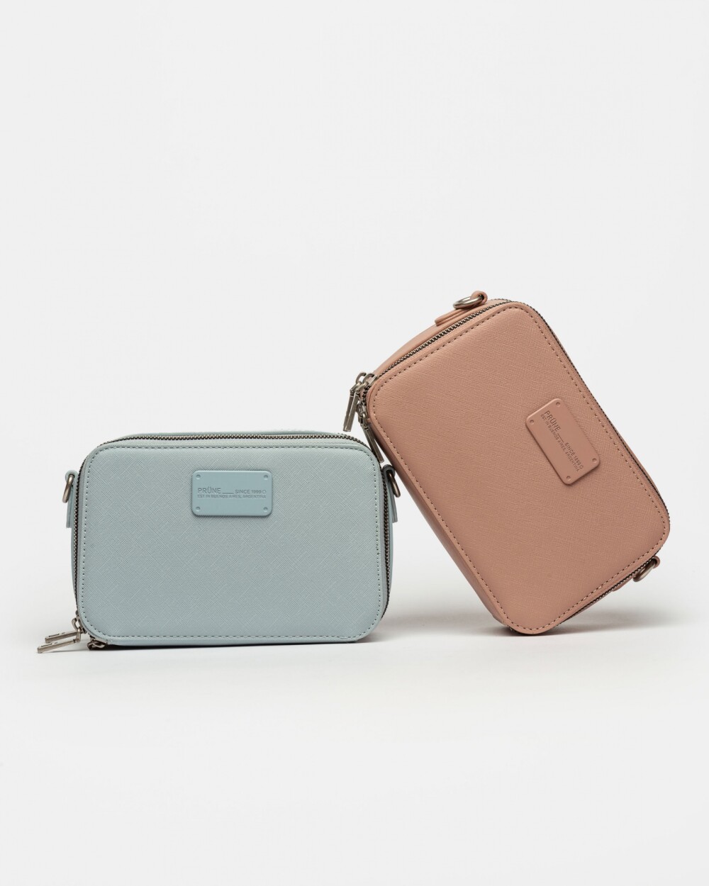 Bandolera New Penny en Efecto Cuero Zaffiano Celeste