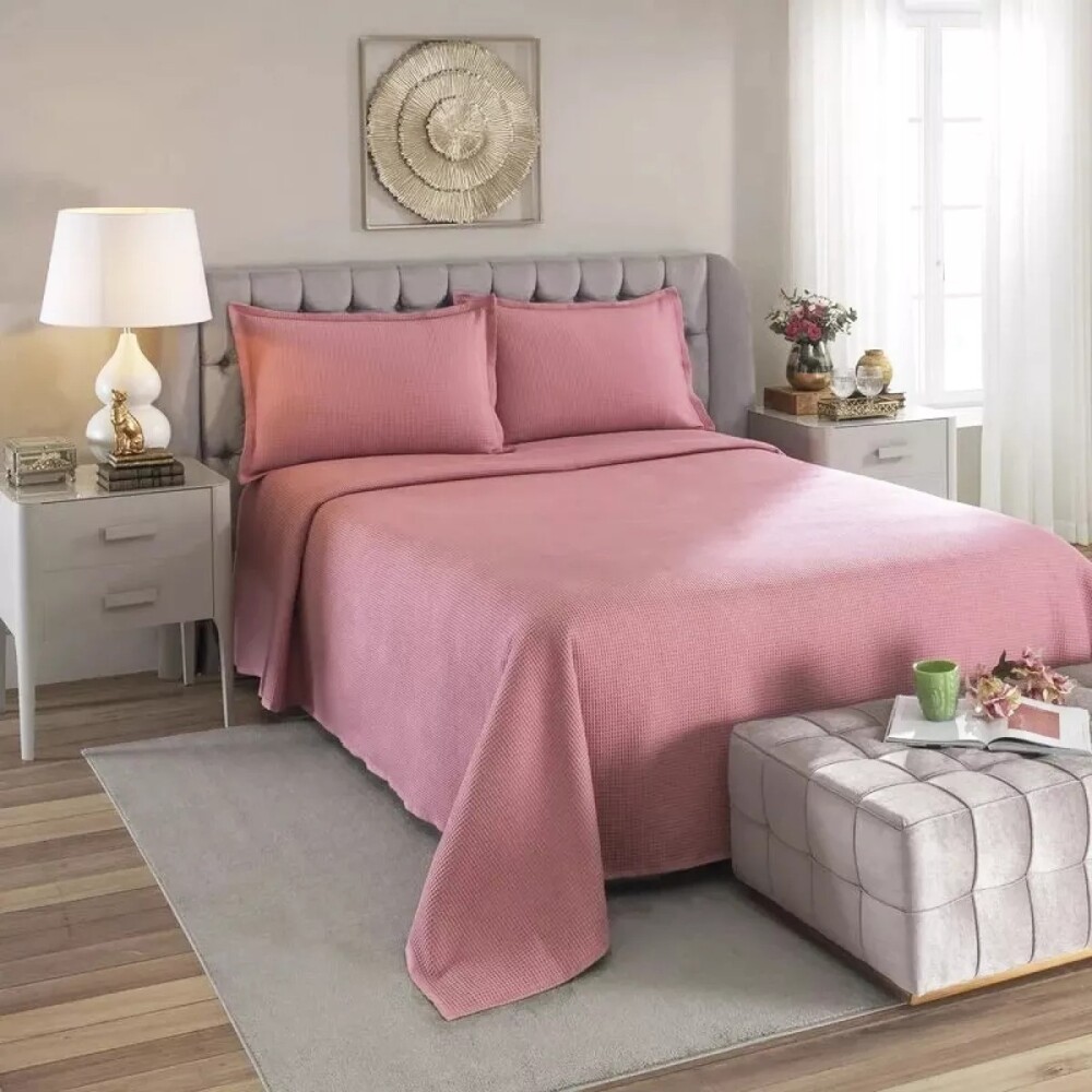 Colcha Dohler - 2 Plazas con Fundas Rosa