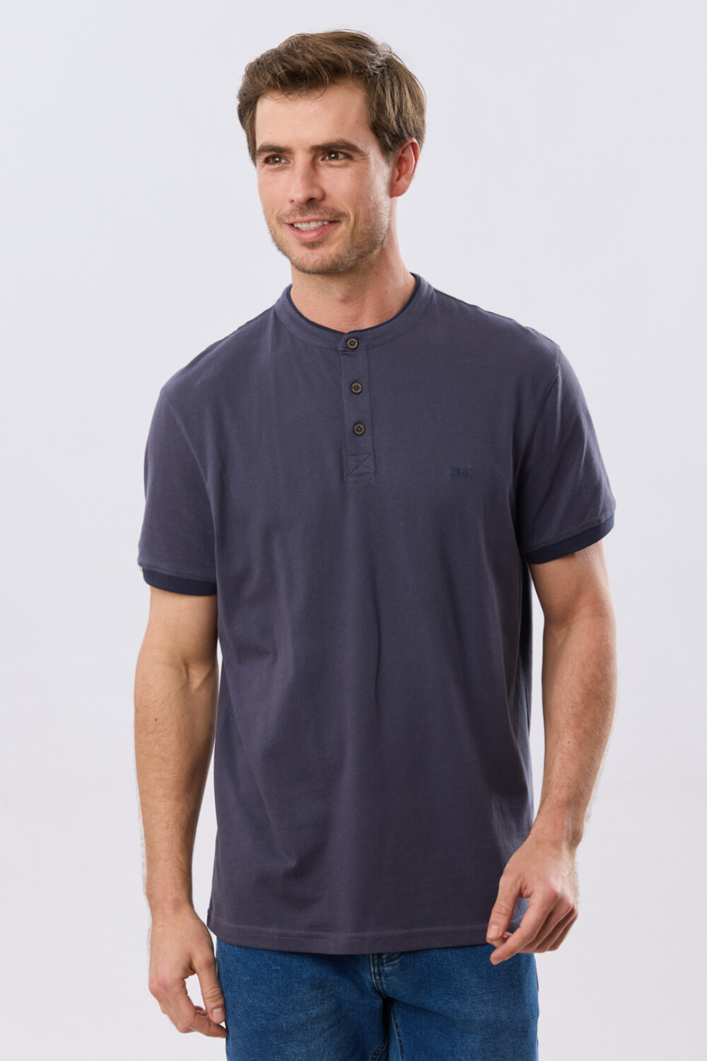 REMERA POLO CUELLO MAO Azul