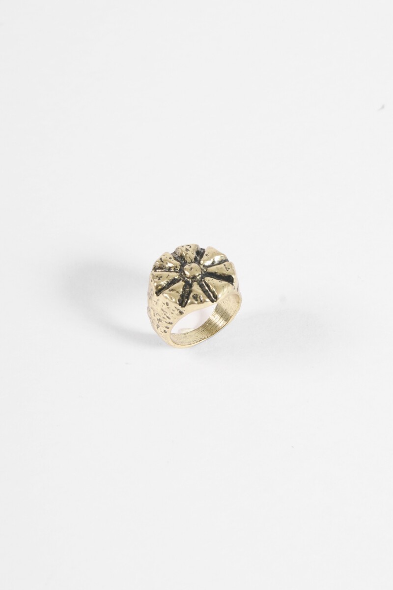 Anillo sello sol dorado