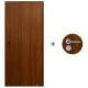 Puerta Desarmada Interior en MDF con Marco y Cerradura Lumax Marrón Oscuro Lisa Herraje Plateado