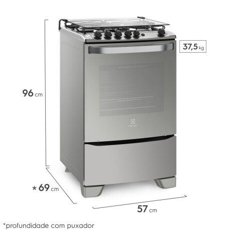 cocina Electrolux / 4 hornallas / mesada inox ACERO INOXIDABLE