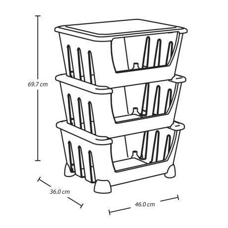 Estantería Canasta Organizadora 3 Niveles Multiuso Rimax Mocca