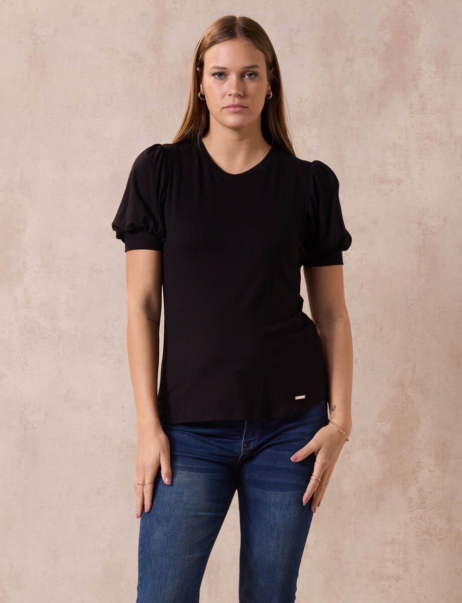 Remera Manga Balloon - Negro 