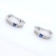 Aros en oro 18k blanco, zafiros y brillantes Aros en oro 18k blanco, zafiros y brillantes