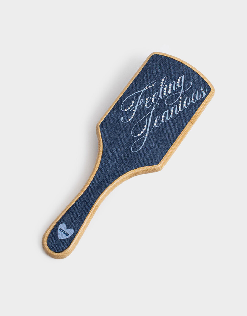 Cepillo Cuadrado De Bamboo Y Acrilico Con Efecto Jean Feeling Jeanious 