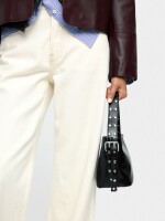 Bolso Bombonera Con Tachuelas negro